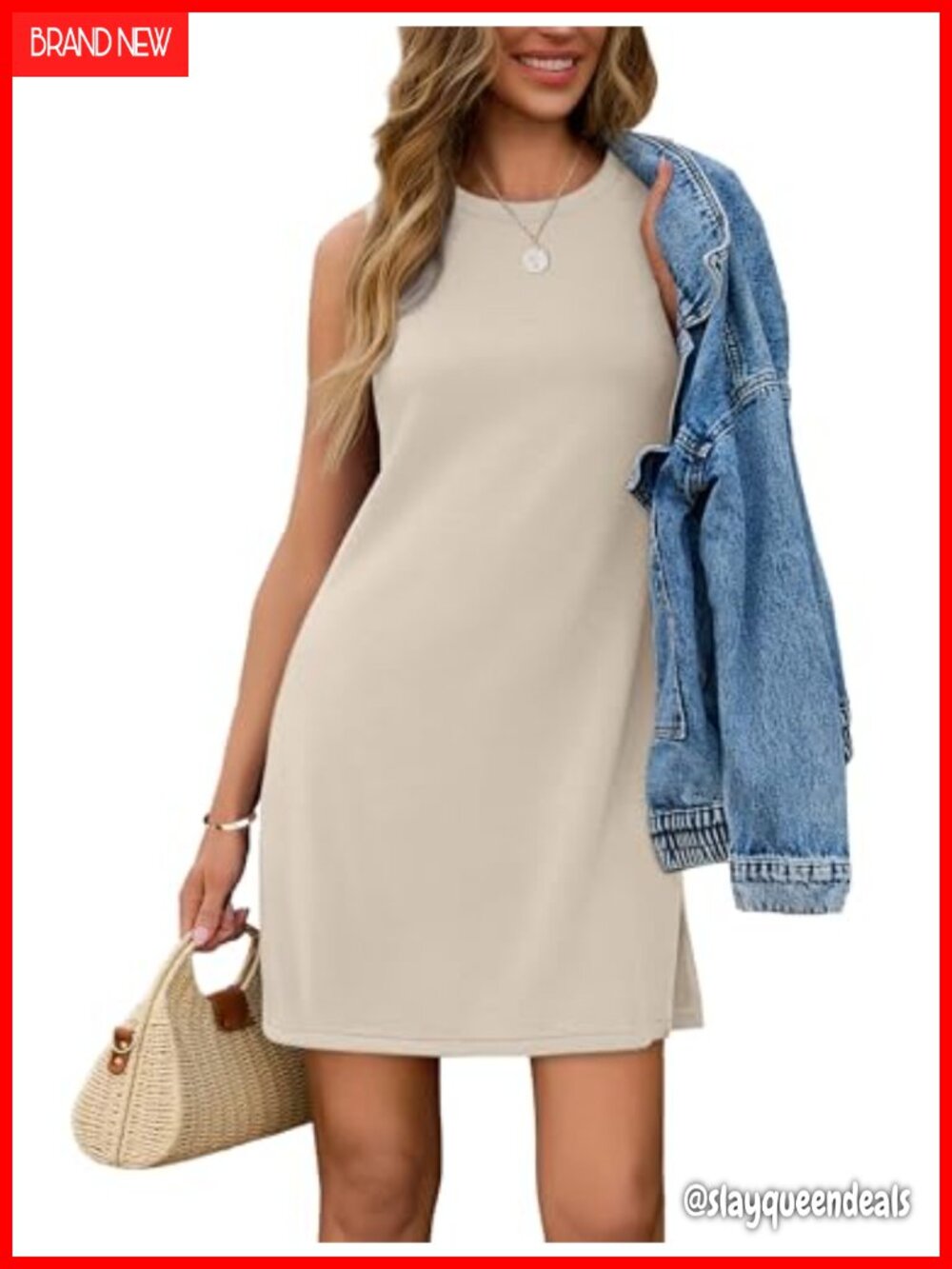 Sampeel Women's Sleeveless Tank Dress Casual Summer Sundress A-Line Knee-Length